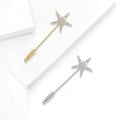 Gold Plated Copper Star Brooch Pin For Trendy Apparel Decoration view 2