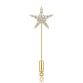 Gold Plated Copper Star Brooch Pin For Trendy Apparel Decoration view 1