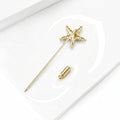 Gold Plated Copper Star Brooch Pin For Trendy Apparel Decoration view 3