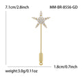 Gold Plated Copper Star Brooch Pin For Trendy Apparel Decoration view 6