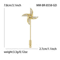 Gold Plated Copper Windmill Brooch Pin For Women's Fashion Clothing view 6