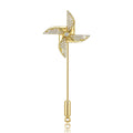 Gold Plated Copper Windmill Brooch Pin For Women's Fashion Clothing view 1