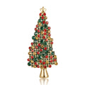 Alloy Enamel Rhinestone Christmas Tree Brooch Pin For Holiday Outfits view 1