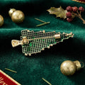 Alloy Enamel Rhinestone Christmas Tree Brooch Pin For Holiday Outfits view 4