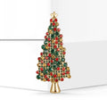 Alloy Enamel Rhinestone Christmas Tree Brooch Pin For Holiday Outfits view 2
