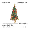Alloy Enamel Rhinestone Christmas Tree Brooch Pin For Holiday Outfits view 5