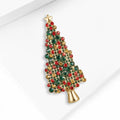 Alloy Enamel Rhinestone Christmas Tree Brooch Pin For Holiday Outfits view 3