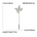 Gold Plated Copper Leaf Lapel Pin For Women's Fashion Apparel Brooch view 4