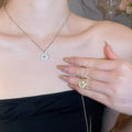 14K Gold Plated Zircon Round Eight Point Star Pendant Necklace Korean Style Collarbone Jewelry view 1