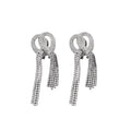European American Style Full Rhinestone 3D Cross Knot Tassel Alloy Jewelry Set For Women view 5