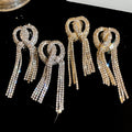 European American Style Full Rhinestone 3D Cross Knot Tassel Alloy Jewelry Set For Women view 1