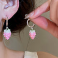 Sweet Dopamine Colorful Enamel Strawberry Alloy Stud Earrings, Trendy Fruit Jewelry For Girls view 4