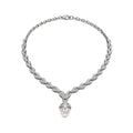 Luxury Cubic Zirconia Faux Pearl Jewelry Set With Ring Necklace Bracelet Geometric Evening Style view 5