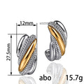 Light Luxury Two Tone Knotted Stud Earrings Fashion Old Money Style Twisted Hoop Earrings view 4