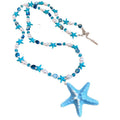 Colorful Starfish Faux Pearl Beaded Necklace Island Vacation Geometric Collarbone Jewelry view 5