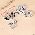 Reindeer Under Branches Metal Charm in Three Finishes view 4