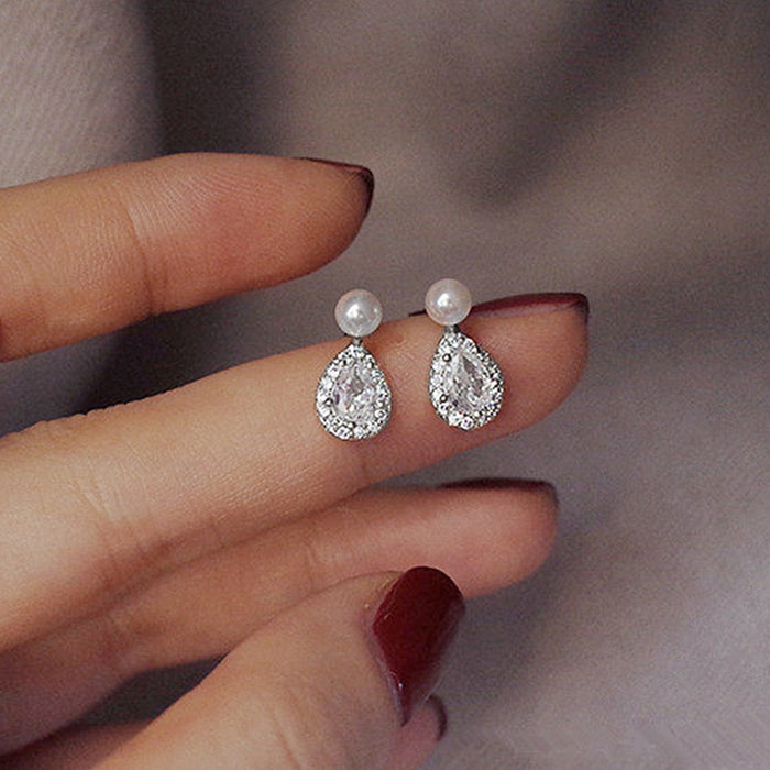 Gentle Style Millet Pearl Water Drop Geometric Earrings For Women's Daily Matching