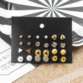 Four Twelve-Pair Mixed Shape Stud Earring Card Sets view 8