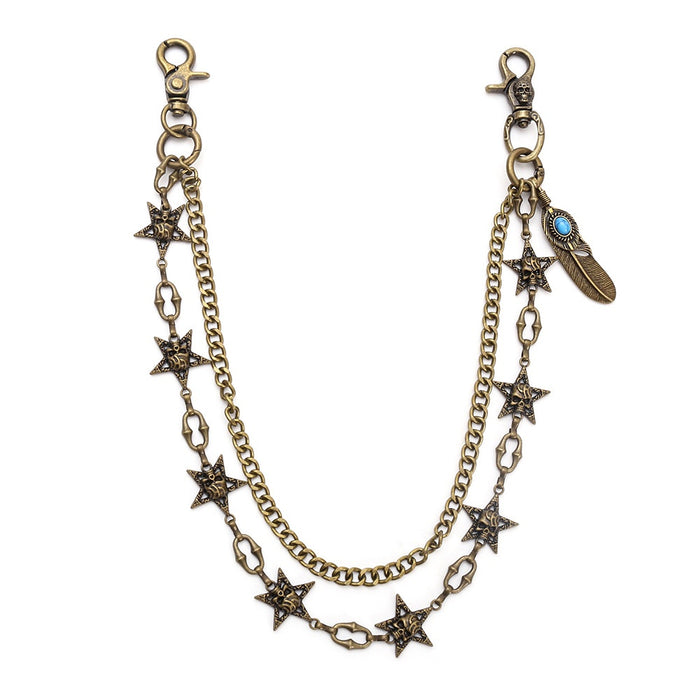 Zinc Alloy Star Feather Charm Pendant for DIY Necklace Bracelet Jewelry Making
