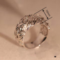 Women's Wavy Texture Braided Ring With Inlaid Marquise Leaf Design Spring Fashion Jewelry view 4