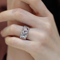 Women's Wavy Texture Braided Ring With Inlaid Marquise Leaf Design Spring Fashion Jewelry view 3