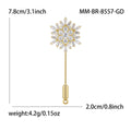 Gold Plated Copper Snowflake Brooch Pin For Women's Fashion Apparel view 6
