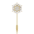 Gold Plated Copper Snowflake Brooch Pin For Women's Fashion Apparel view 1