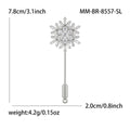 Gold Plated Copper Snowflake Brooch Pin For Women's Fashion Apparel view 4