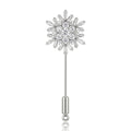 Gold Plated Copper Snowflake Brooch Pin For Women's Fashion Apparel view 5