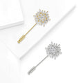 Gold Plated Copper Snowflake Brooch Pin For Women's Fashion Apparel view 2