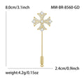 Real Gold Plated Copper Cross Brooch Pin For Fashion Apparel view 6