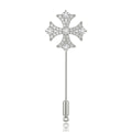Real Gold Plated Copper Cross Brooch Pin For Fashion Apparel view 5