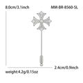 Real Gold Plated Copper Cross Brooch Pin For Fashion Apparel view 4