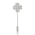 Gold Plated Copper Four Leaf Clover Brooch Pin For Clothing view 5
