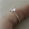 Rose Gold Tone Six Prong Clear Crystal Ring Fashion Jewelry view 3