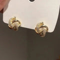 Light Luxury Zircon Knot Stud Earrings, Sweet Versatile Daily Commuter Earrings For Women view 3