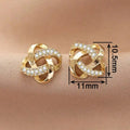 Light Luxury Zircon Knot Stud Earrings, Sweet Versatile Daily Commuter Earrings For Women view 4