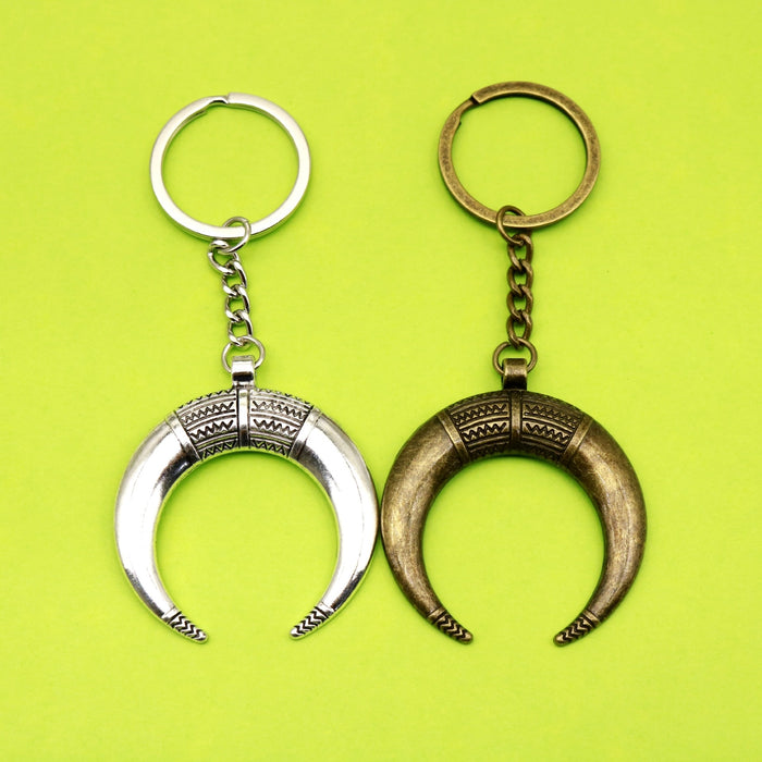 Zinc Alloy Crescent Horn Pendant Keychain Bag Charm Gift