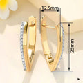 Copper Gold Plated Micro Pave Zircon Geometric V Drop Earrings For Women Cross Border Jewelry view 4