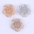 Rose Gold Wire Rose Brooch with Multicolor Crystals view 3