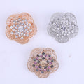 Rose Gold Wire Rose Brooch with Multicolor Crystals view 4