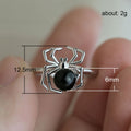 Silver Tone Black Bead Spider Ring Fashion Jewelry view 5