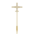 Gold Plated Copper Airplane Brooch Pin For Fashion Apparel view 1