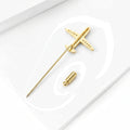 Gold Plated Copper Airplane Brooch Pin For Fashion Apparel view 3