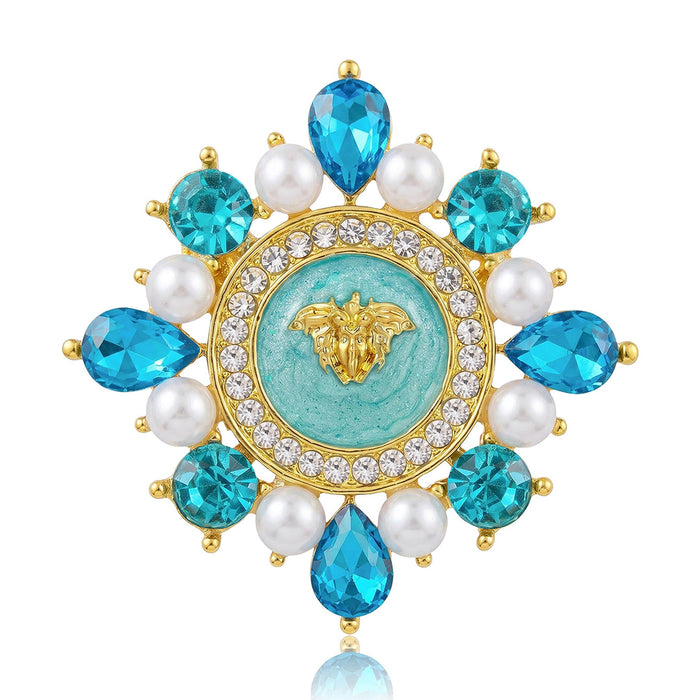 Alloy Rhinestone Cartoon Brooch Pin For Luxury Women's Apparel