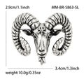 Alloy Vintage Ram Head Brooch Pin For Clothing Accessories view 4