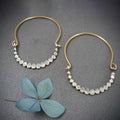 Vintage Two Tone Round Hoop Earrings, Distressed Finish Niche Design Daily Earrings view 2