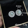 Sparkling Multi Layer Spiral Zircon Surround Faux Pearl Stud Earrings Baroque Style Women's Jewelry view 4