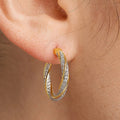 Vintage Hong Kong Style Geometric Round Hoop Earrings, Fashion Metal Ear Cuffs For Women view 3