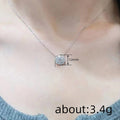 Classic Chunky Square Geometric Jewelry Set, Micro Pave Zircon Wedding Dress Accessories view 4